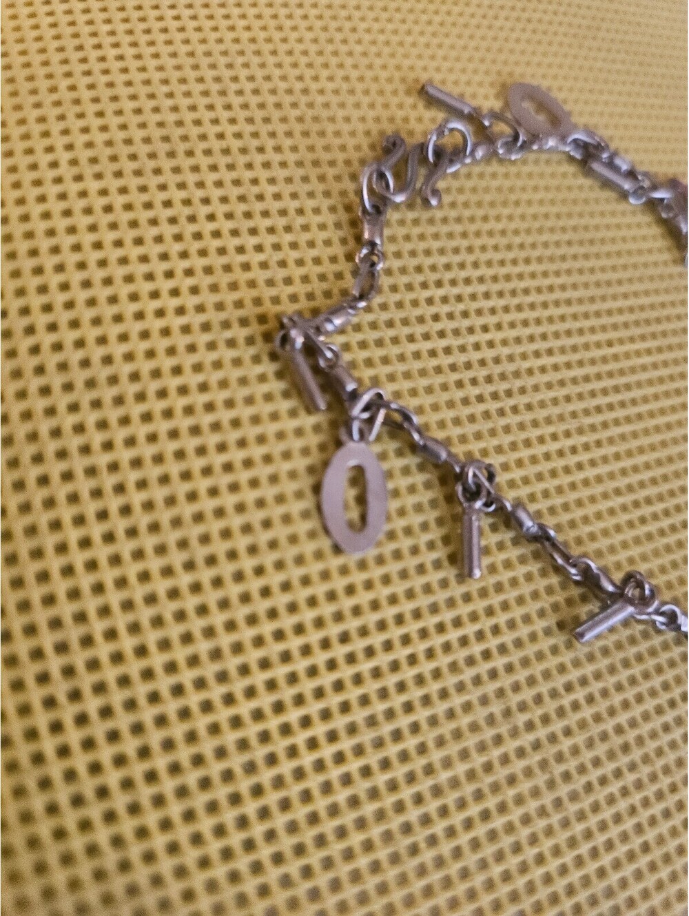 Chain Bracelet With "0, 1" Charms. bracelet- as shown